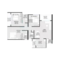 RK Amor Mamurdi, Pune 3 BHK Floor Plan Image